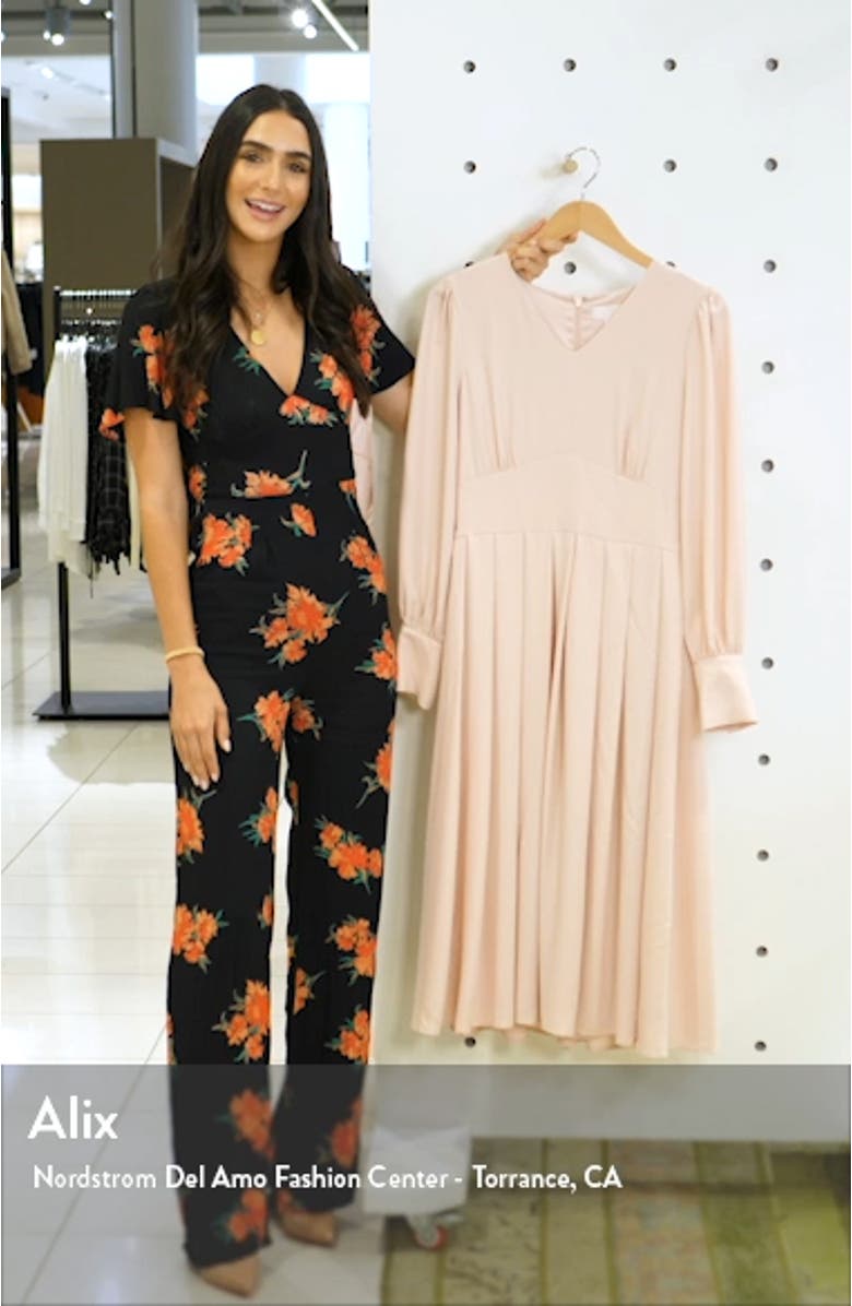 Long Sleeve Satin Midi Dress, sales video thumbnail