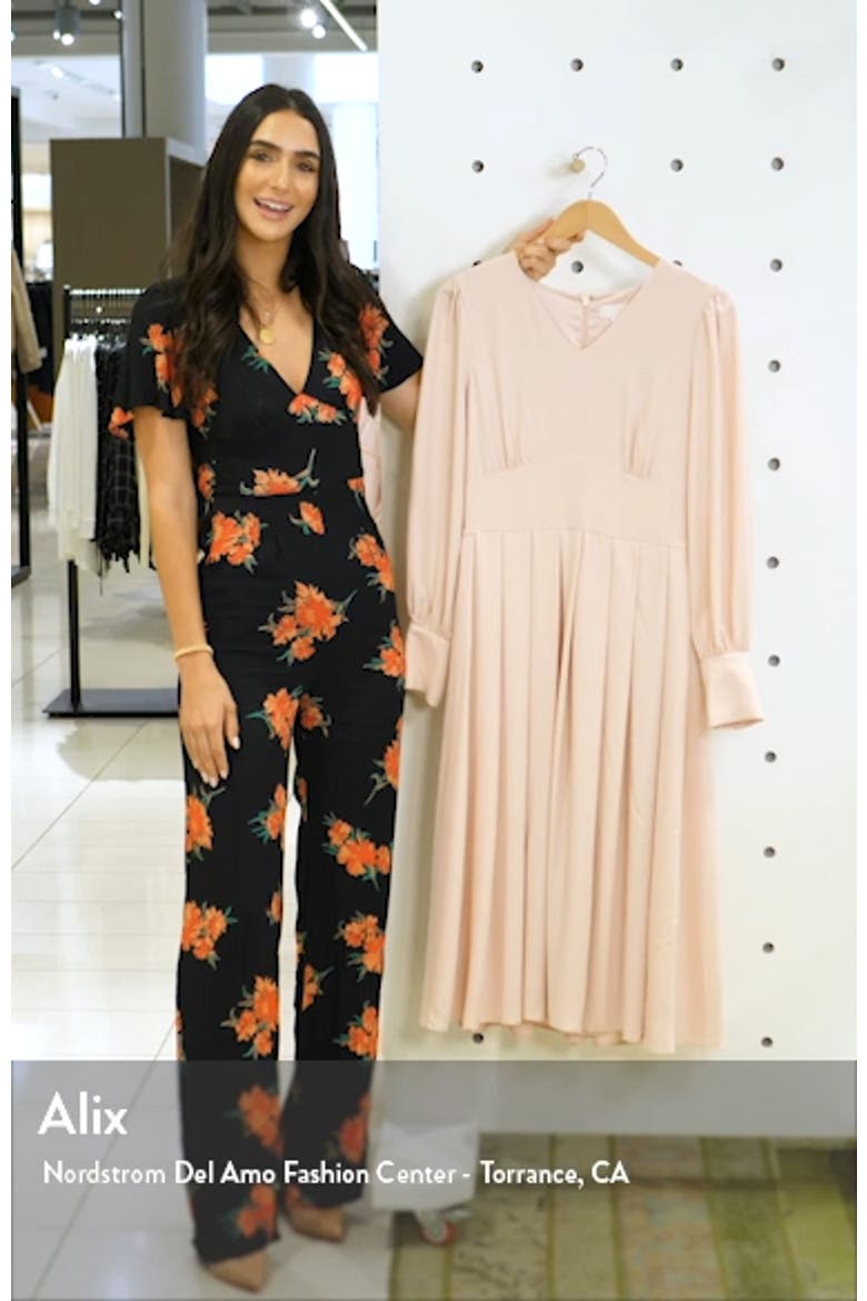 Long Sleeve Satin Midi Dress video