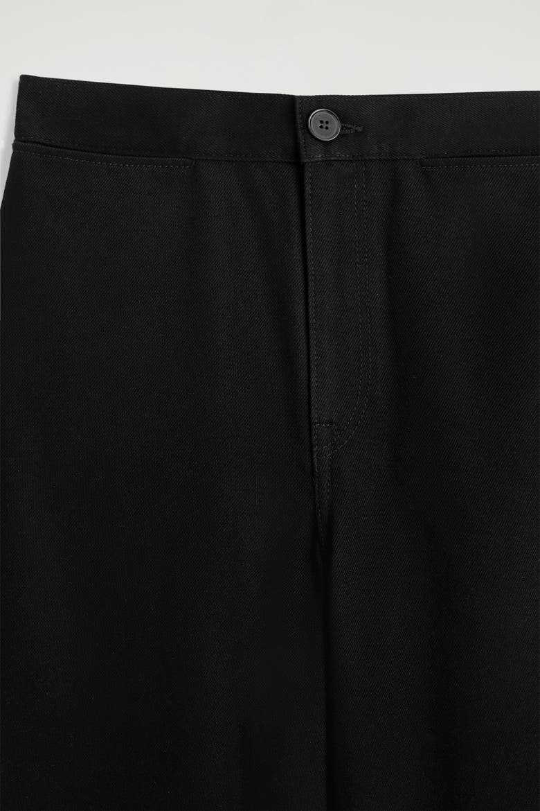 Cropped Wide-Leg Denim Pants, Alternate, color, BLACK