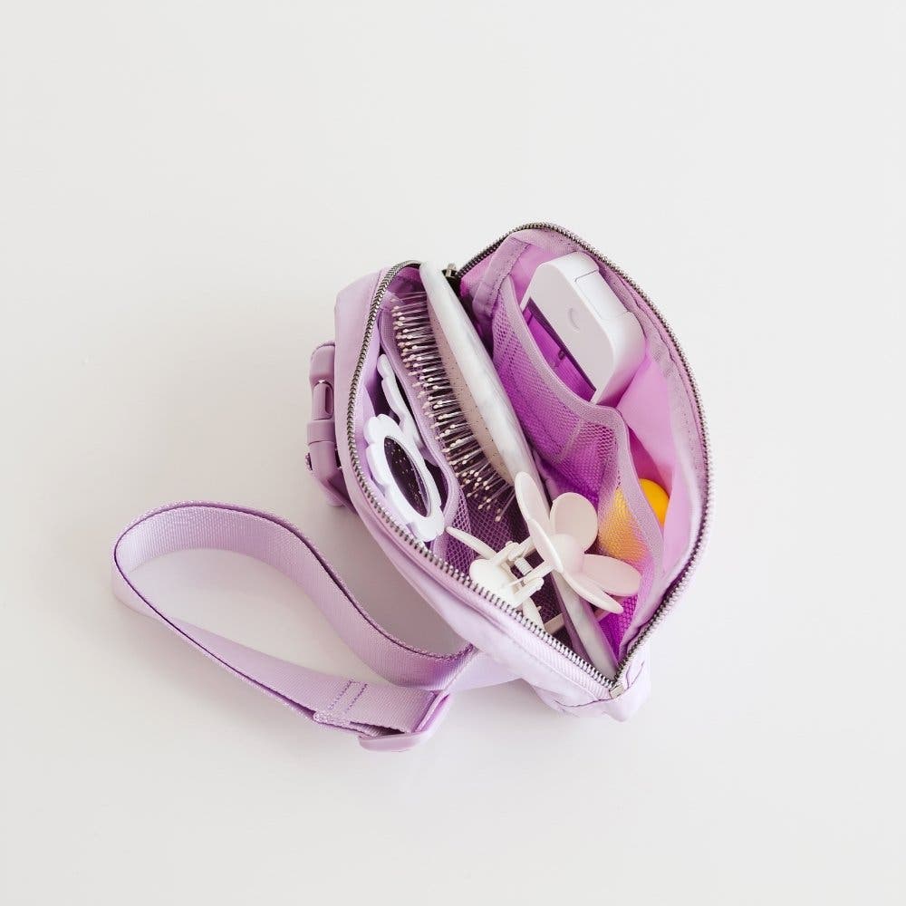 Sweet Wink Pearl Heart Patch Belt Bag, Alternate, color, Lavender