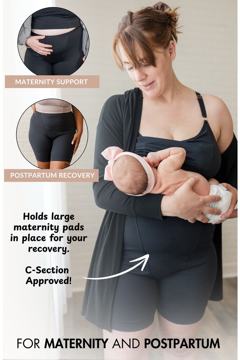 Mia Maternity and Postpartum Recovery Underwear, Boxer Short, Alternate, color, Black