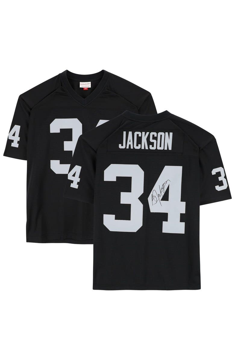 FANATICS AUTHENTIC Bo Jackson Las Vegas Raiders Autographed Black Mitchell & Ness Replica Jersey, Main, color, 