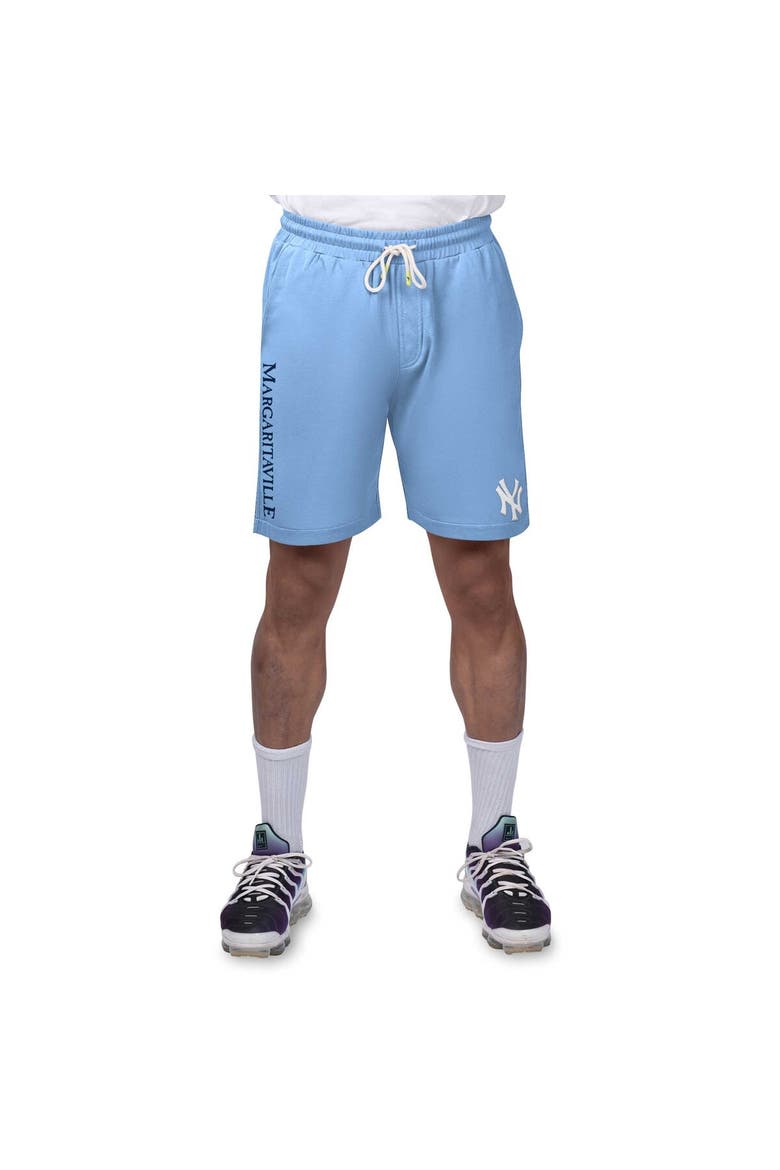Men's Margaritaville Light Blue New York Yankees Peached French Terry Shorts, Main, color, Light Blue