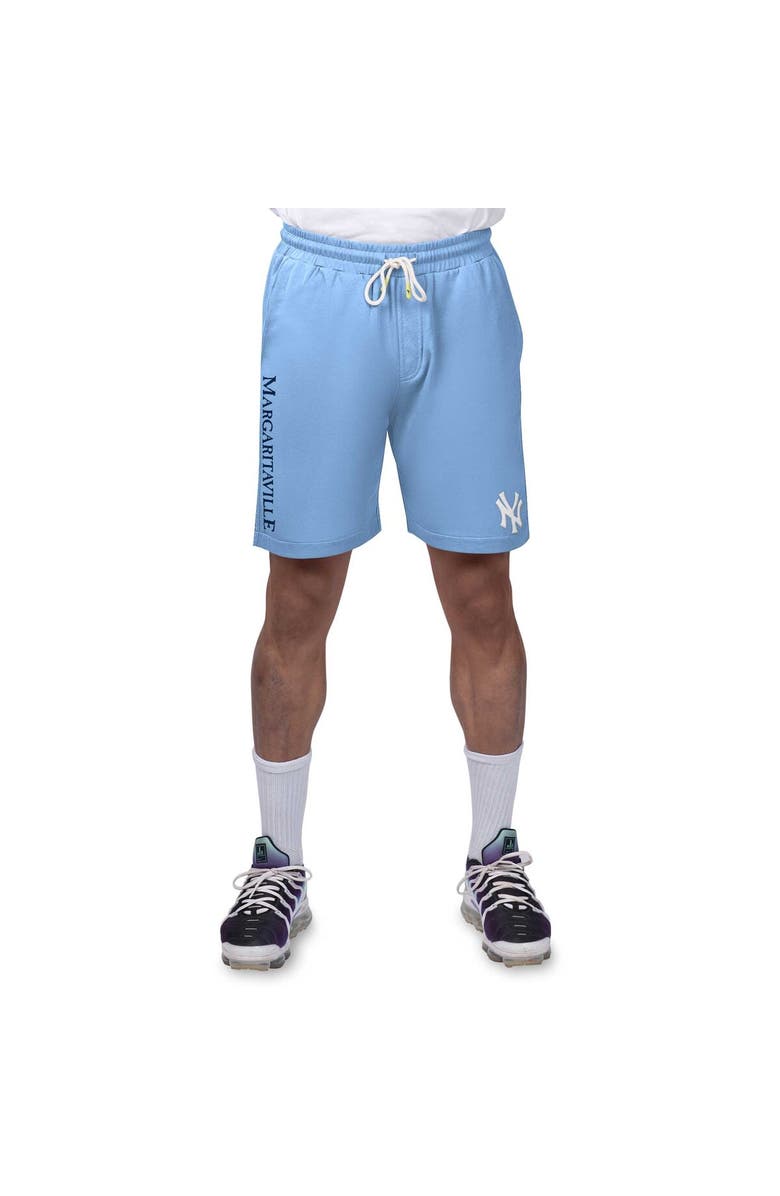 Margaritaville Men's Margaritaville Light Blue New York Yankees Peached French Terry Shorts, Main, color, Light Blue