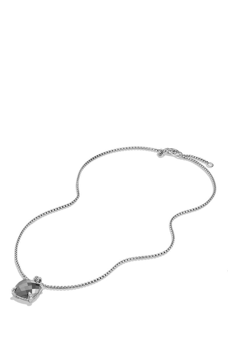 David Yurman Châtelaine Pendant Necklace with Semiprecious Stone and Diamonds, Alternate, color, 