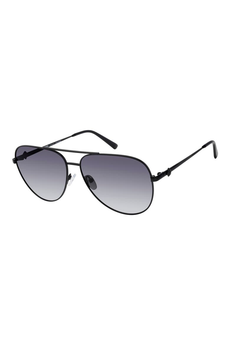 65mm Oversize Pilot Sunglasses, Alternate, color, MATTE BLACK/ SMOKE