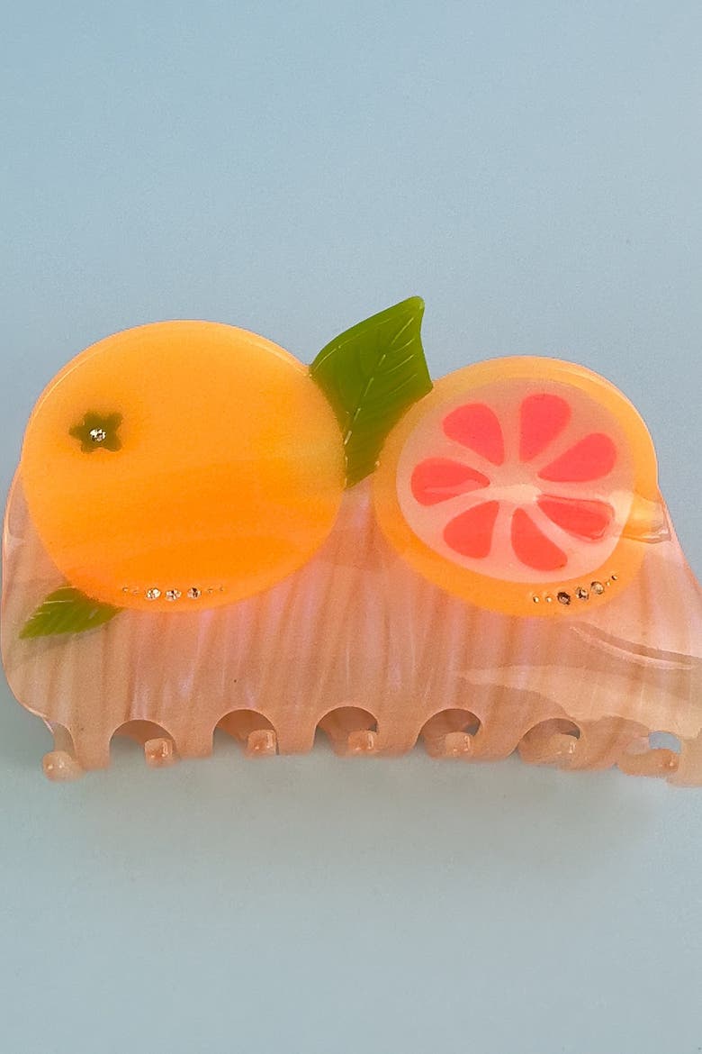 California Pomelo Hair Claw, Alternate, color, Orange