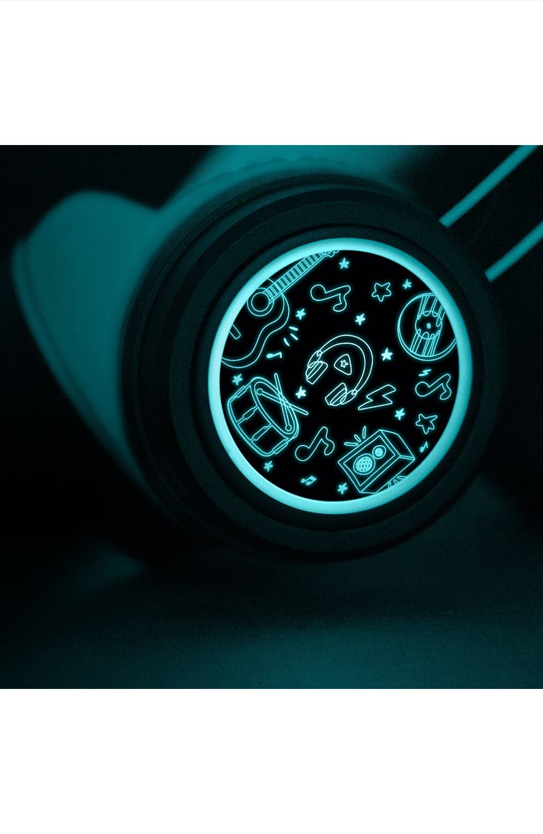 MEE audio KidJamz Share Wireless Headphones for Kids w/ Multipoint Connectivity and LED Lights, Alternate, color, Black/White