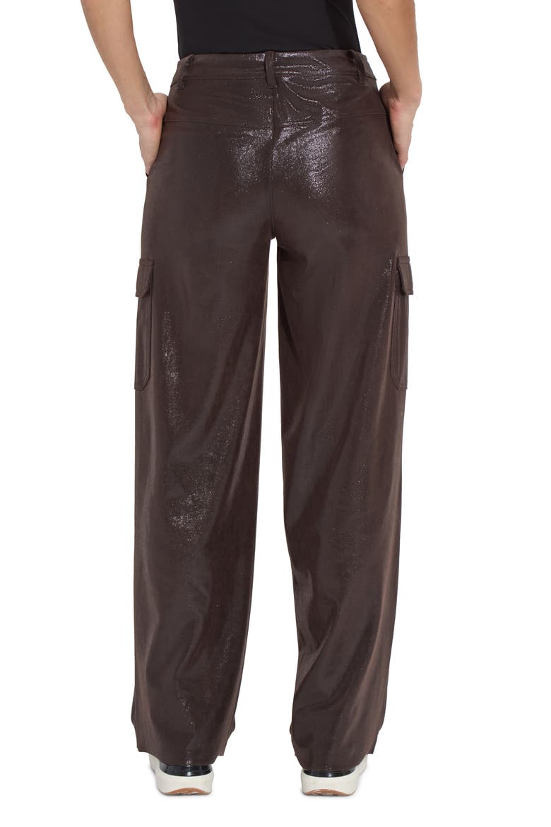 Metallic Faux Suede Cargo Pants, Alternate, color, LIQUID MOCHA