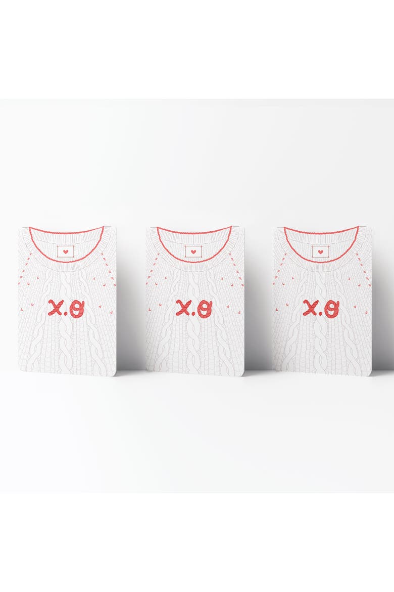 Love/Friendship Greeting Card Pack (3ct) "XO Sweater", Main, color, Multi-Pack