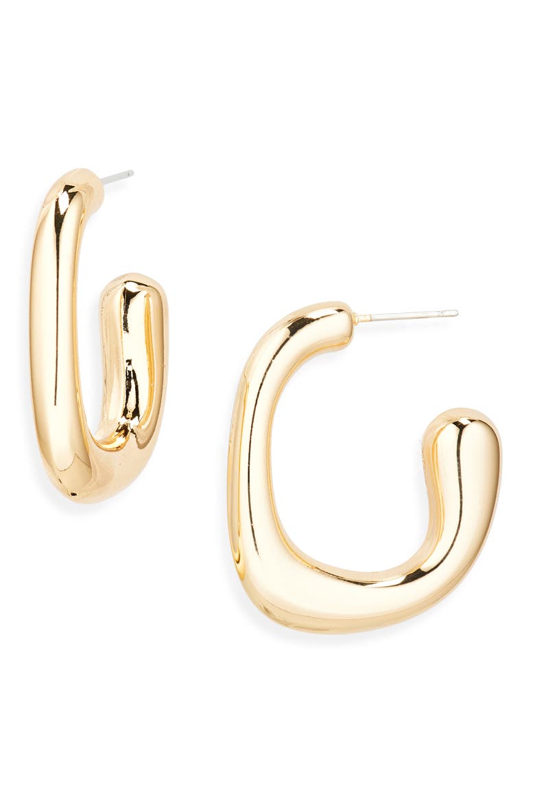 Chunky Hoop Earrings, Main, color, GOLD
