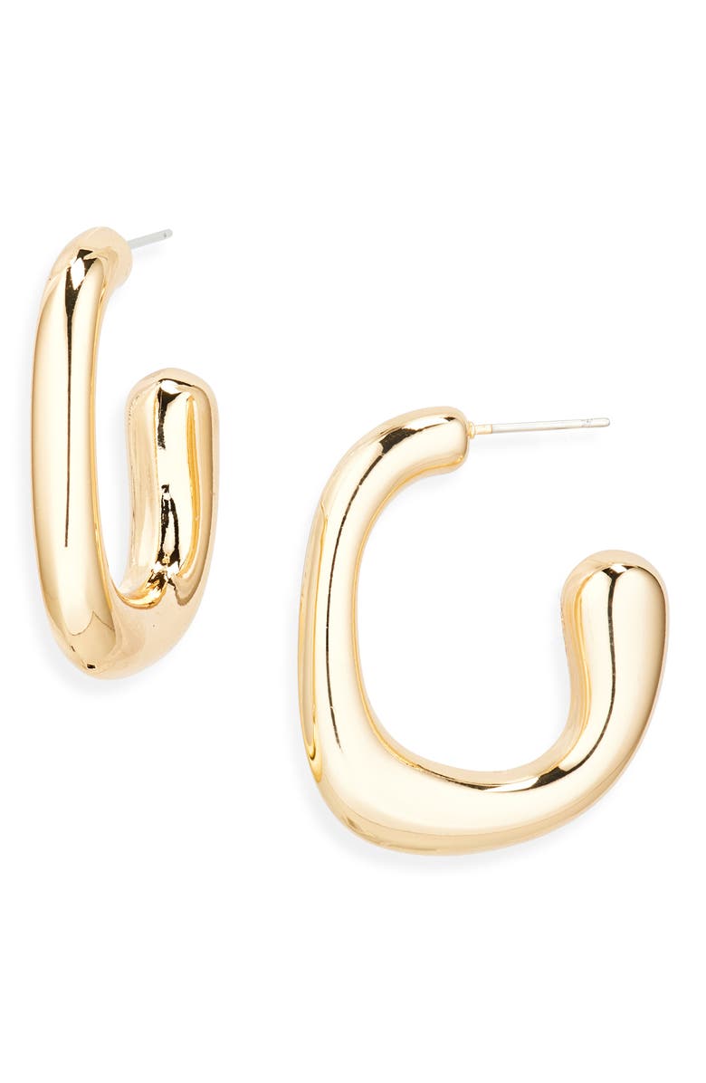 Cara Chunky Hoop Earrings, Main, color, Gold