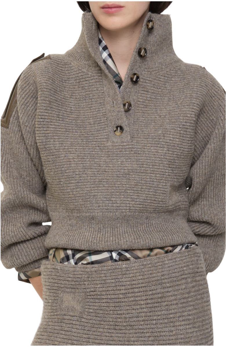 Burberry Wool Half-button Sweater, Main, color, 