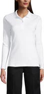 Lands' End School Uniform  Long Sleeve Feminine Fit Interlock Polo Shirt