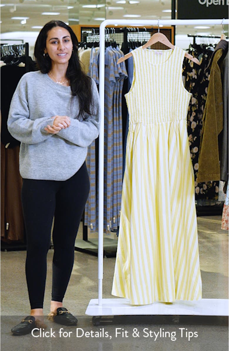 Darcy Smocked Poplin Maxi Dress, sales video thumbnail