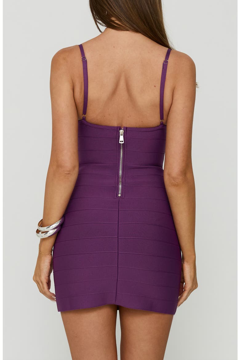 Lucinnda Plunge Bandage Minidress, Alternate, color, PURPLE