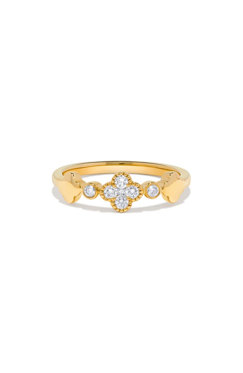 H.J. Namdar Diamond Clover Ring, Main, color, Yellow Gold