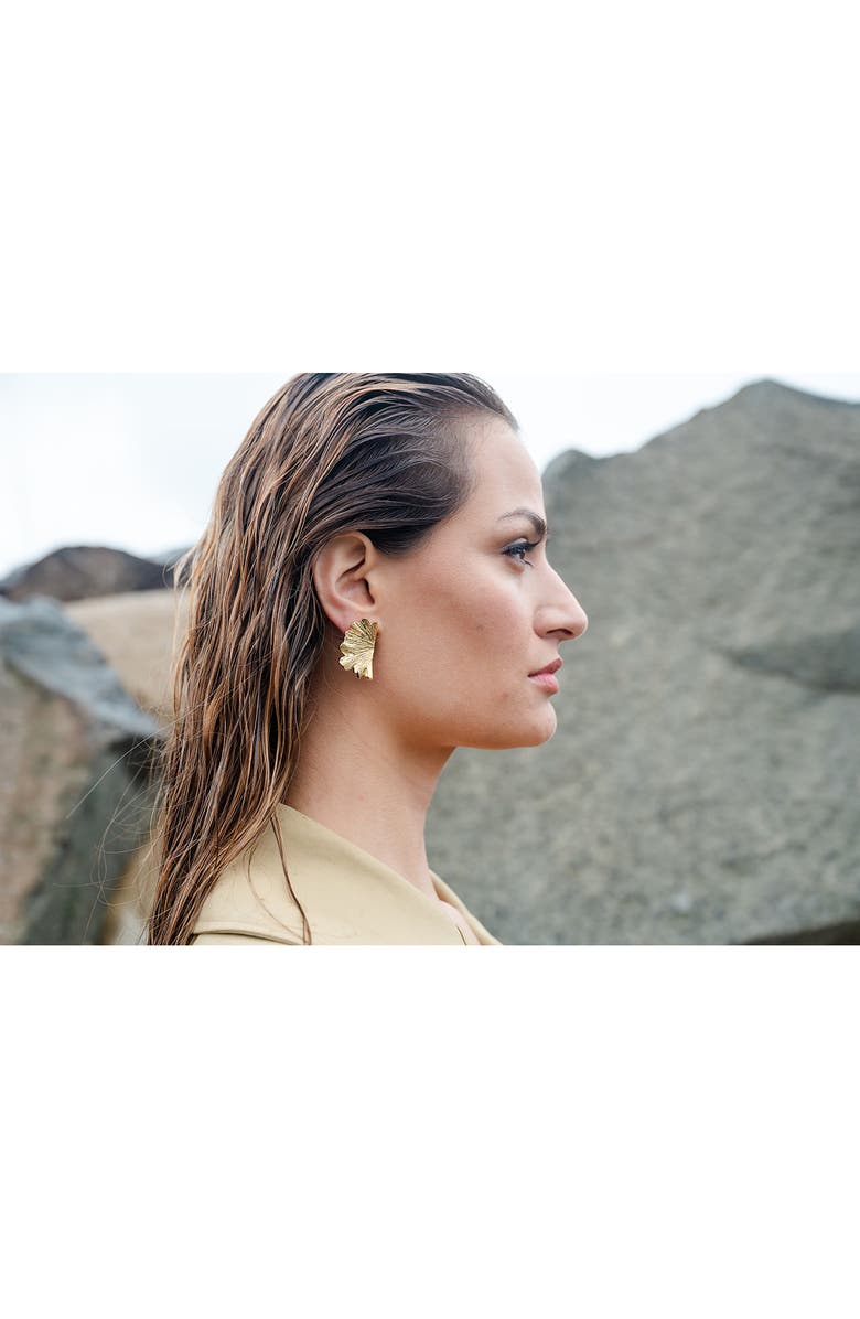 CHRISTINA CARUSO Baby Ginkgo Leaf Earrings, Alternate, color, 