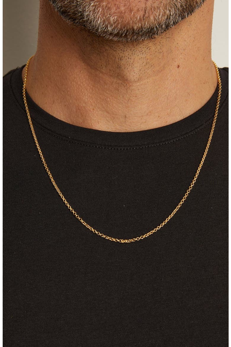 Rolo Chain Necklace, Alternate, color, Yellow Gold Vermeil
