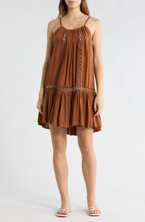 Tonal Lace Scoop Neck Dress