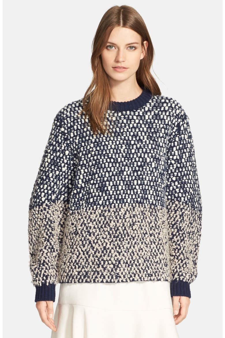 Bobble Knit Sweater, Alternate, color, NAVY