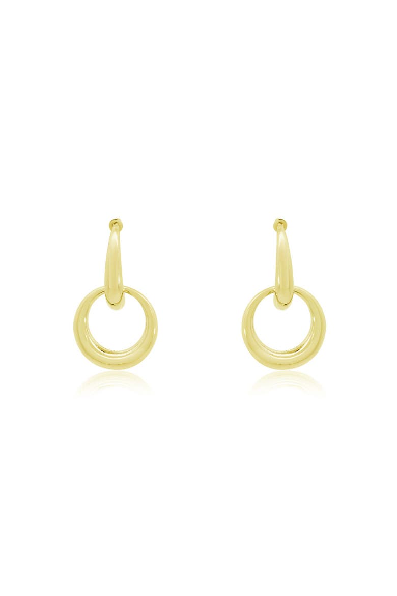 Double Round Link Drop Earrings, Alternate, color, Gold-Plated Sterling Silver