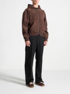 Manière De Voir Cropped Suede Hoodie