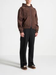 Manière De Voir Cropped Suede Hoodie