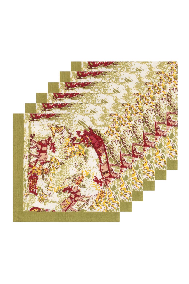 Renne Napkins, Main, color, Red/Green 19" x 19"