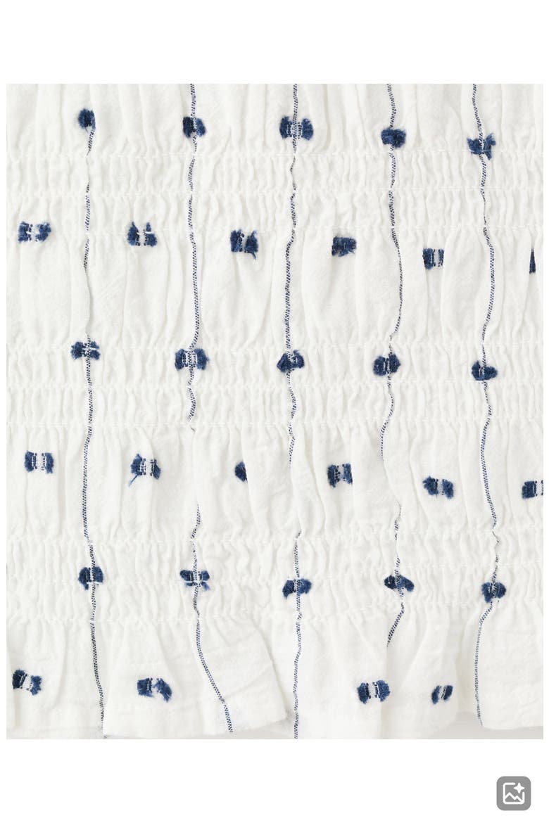 Embroidered Ruched Shell, Alternate, color, OFF WHITE