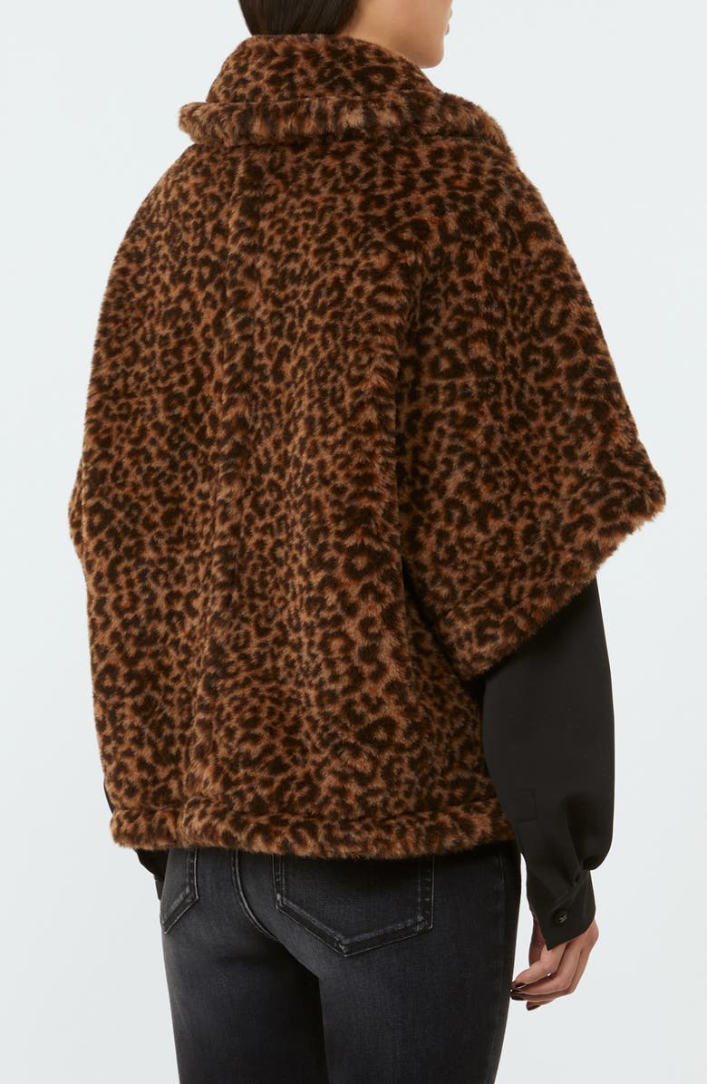 Max Mara Leopard Print Teddy Bear Cape, Alternate, color, Dark Beige