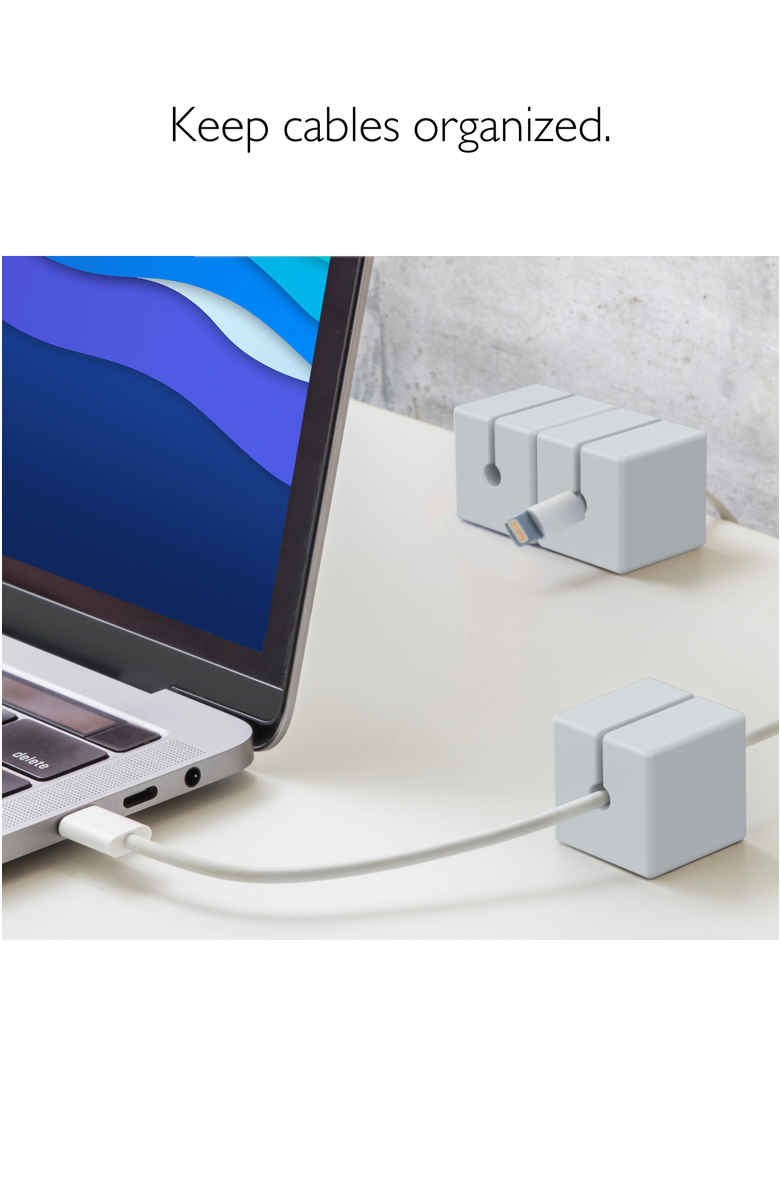 Function101 Cable Blocks - Magnetic Cable Organizers, Alternate, color, Grey