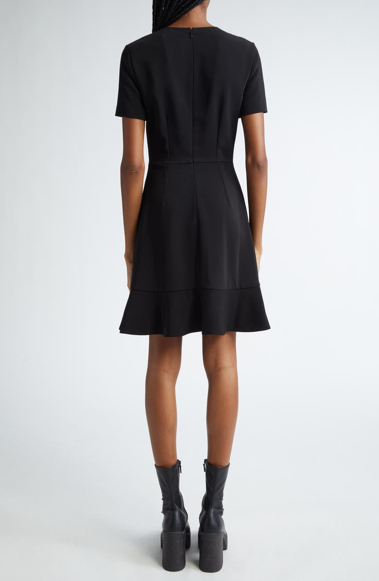 Stella McCartney Iconic Stretch Cady Fit & Flare Dress, Alternate, color, Black
