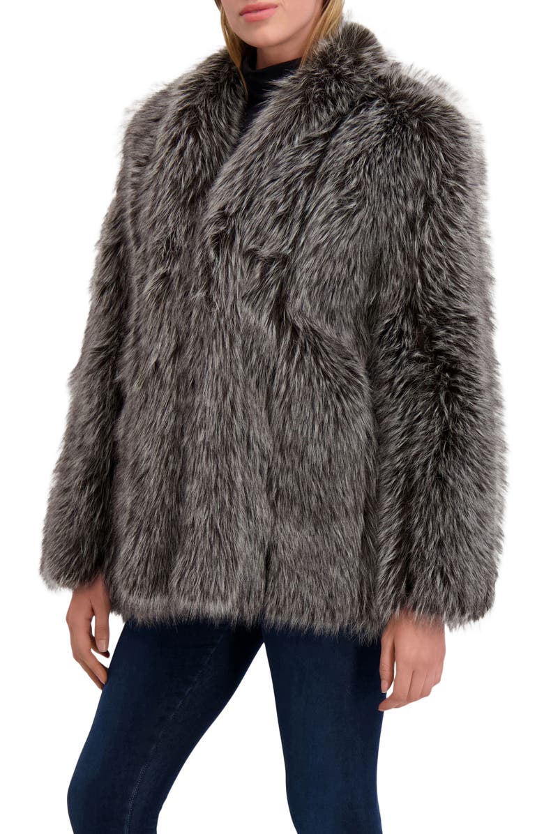 Lyla Grant Fur-Free Fox (Faux Fur) Jacket, Alternate, color, Granite Multi