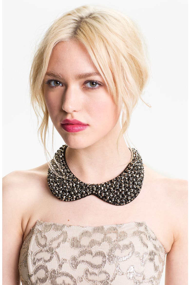 'Dazzling' Beaded Collar, Main, color, HEMATITE