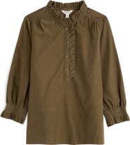 Seasalt Cornwall Feather Star Ruffle Corduroy Top