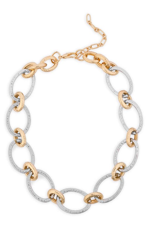 Two-Tone Chunky Chain Necklace