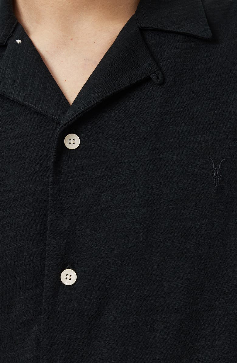 AllSaints Robson Knit Cotton Camp Shirt, Alternate, color,