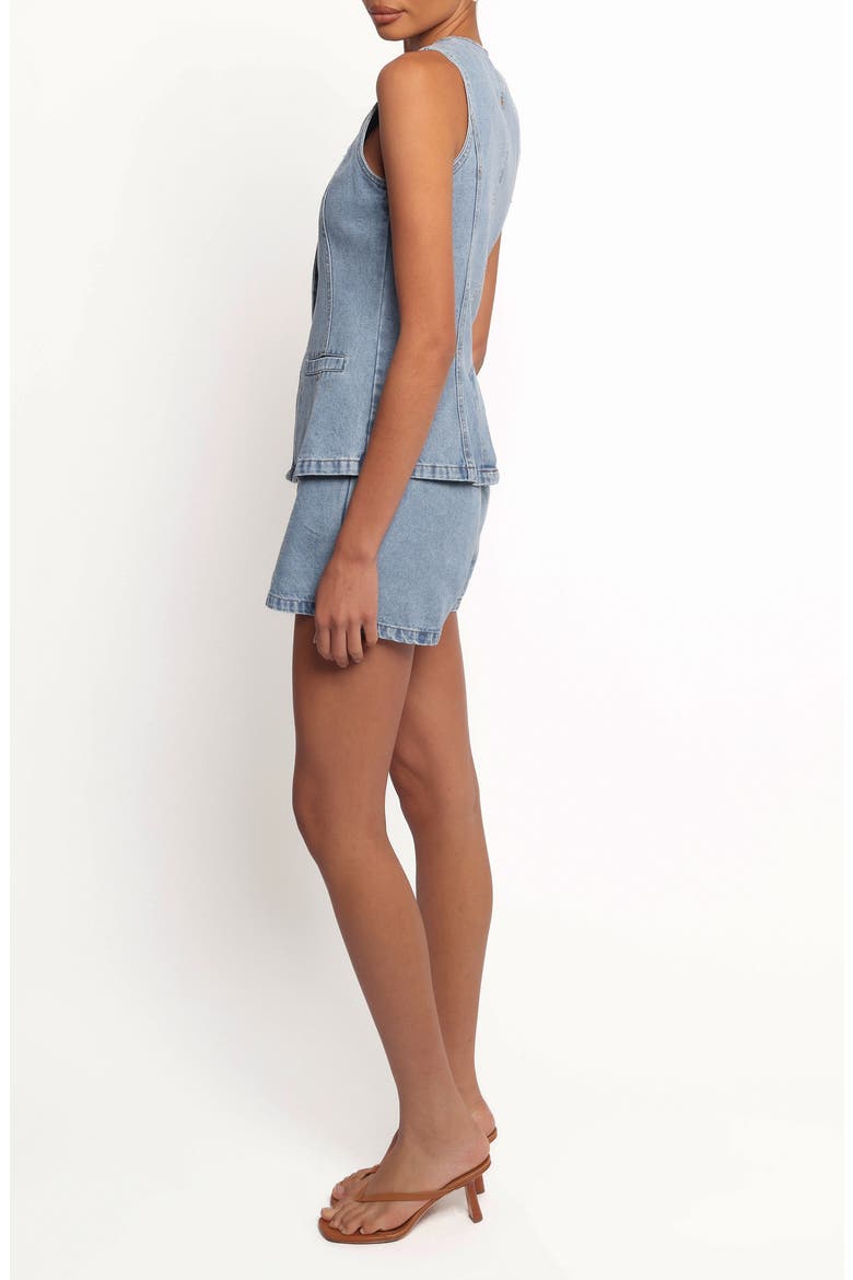 Almana Denim Vest & Shorts Set, Alternate, color, MEDIUM BLUE