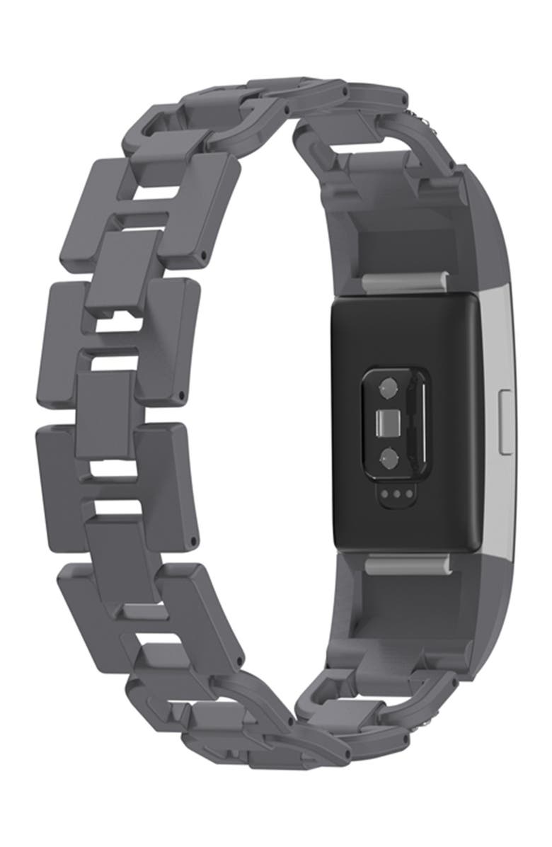 The Posh Tech Large Alloy Band with Rhinestones for Fitbit Charge 2 - Black, Alternate, color, 