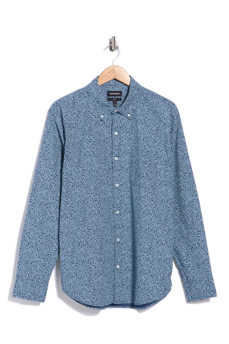 Stretch Cotton Poplin Button-Down Shirt, Main, color, SMOKETOWN CHECK V2 C2