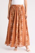 Renee C Print Sheer Maxi Skirt