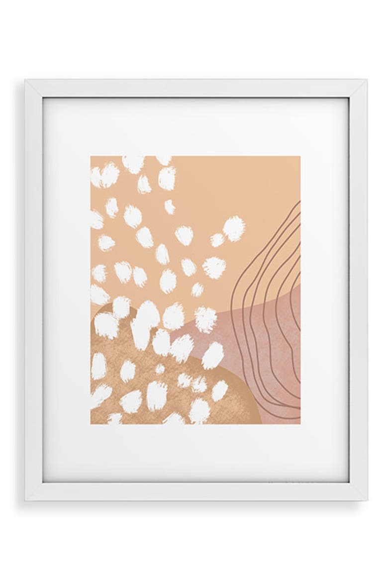 Modern Abstract Framed Art Print, Main, color, WHITE FRAME