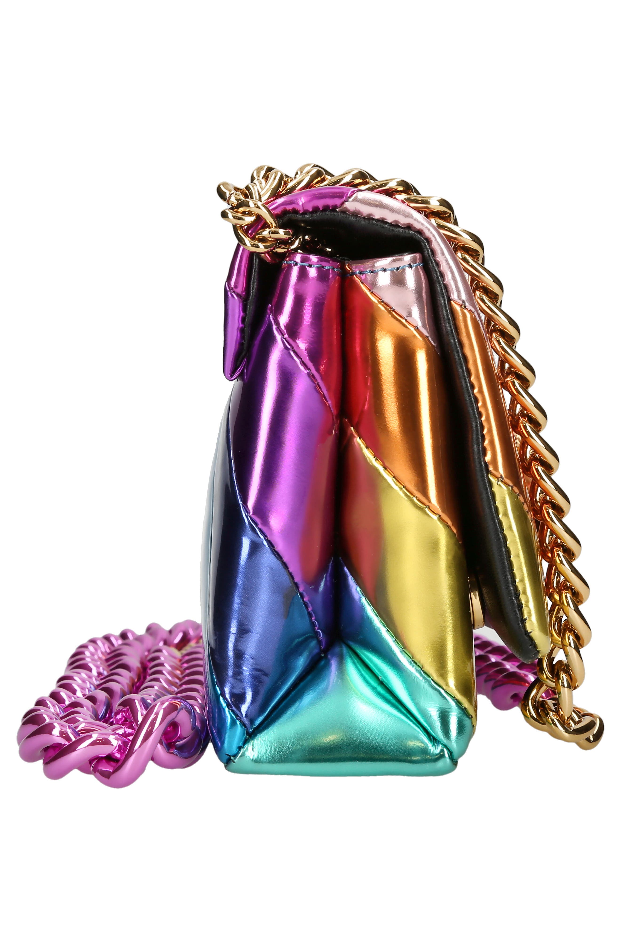 Kurt Geiger London Mini Kensington Metallic Leather Crossbody Bag, Alternate, color, 
