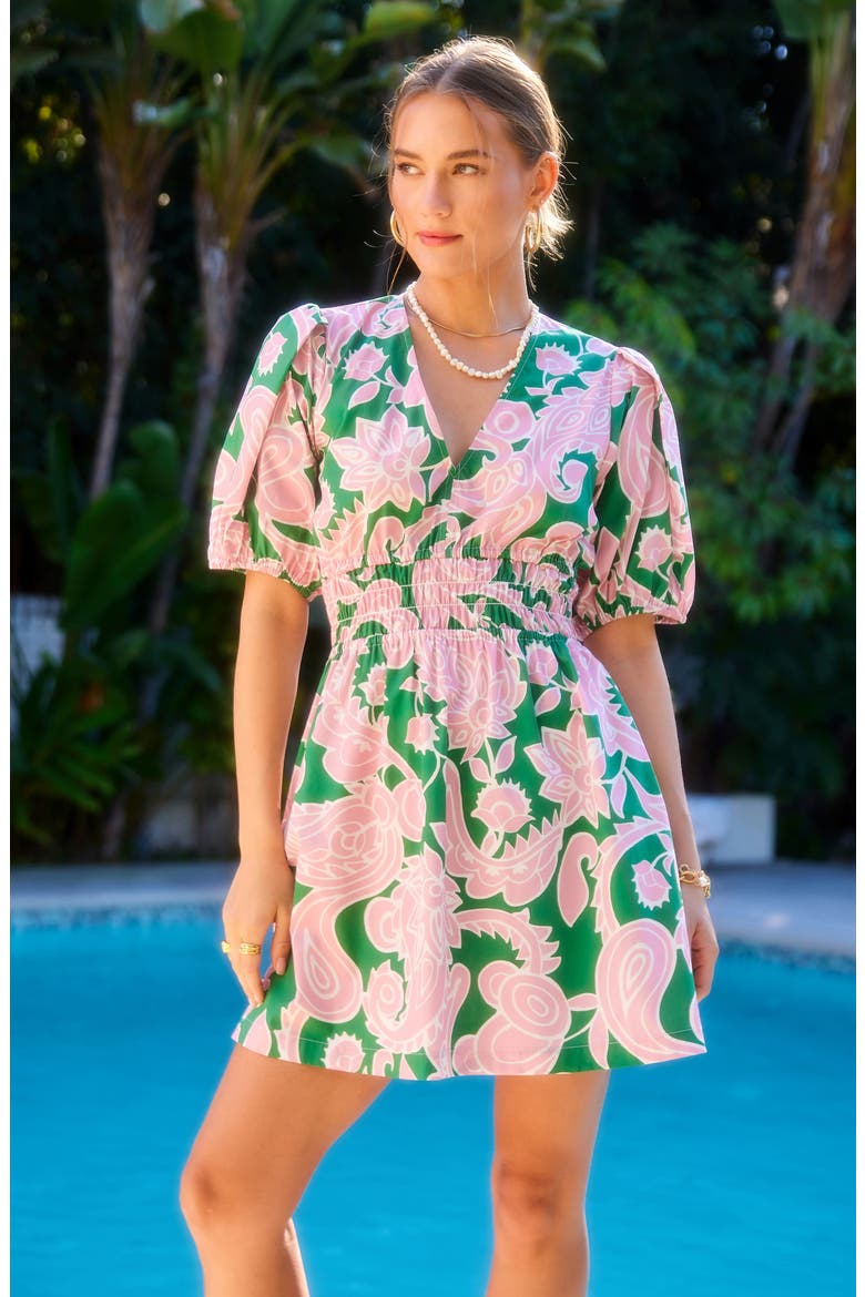 Penelope Shirred Waist Dress, Alternate, color, PAISLEY