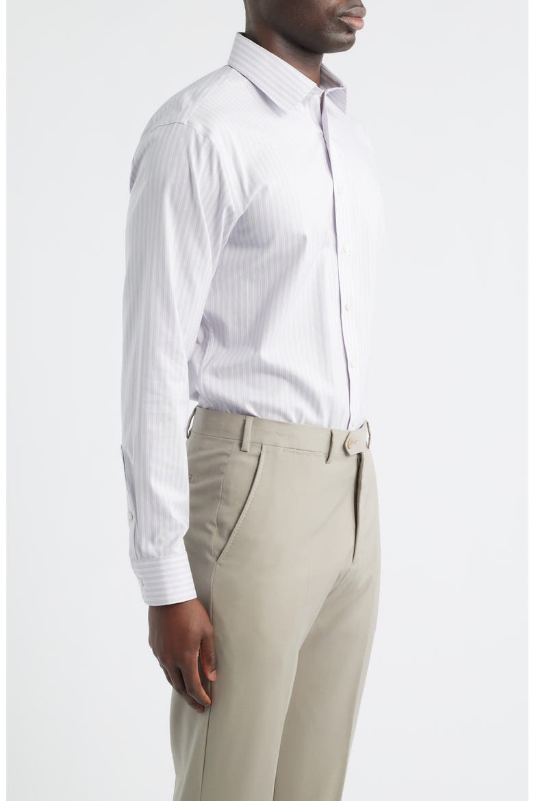 Trim Fit Premium Performance Dress Shirt, Alternate, color, PURPLE SOLARA STRIPE