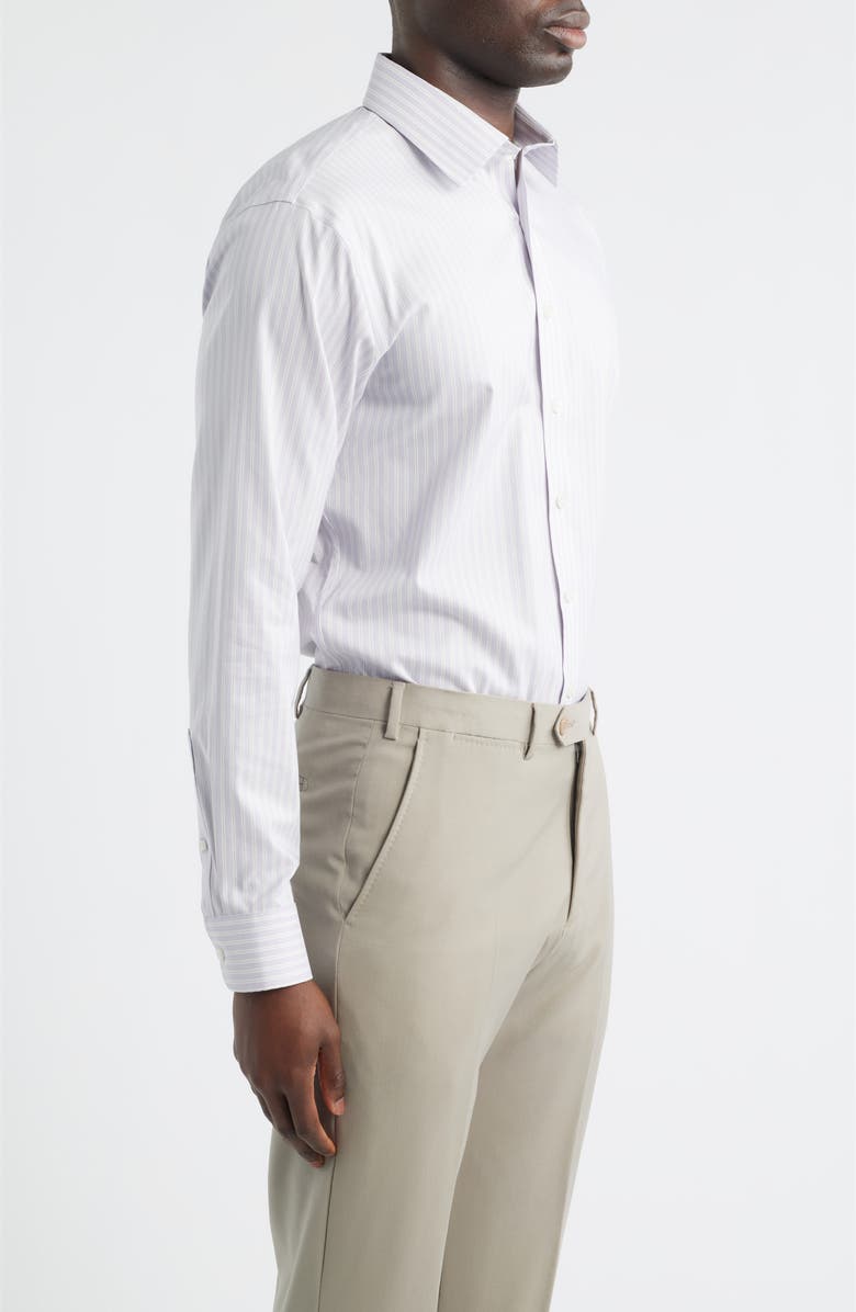 Nordstrom Trim Fit Premium Performance Dress Shirt, Alternate, color, Purple Solara Stripe