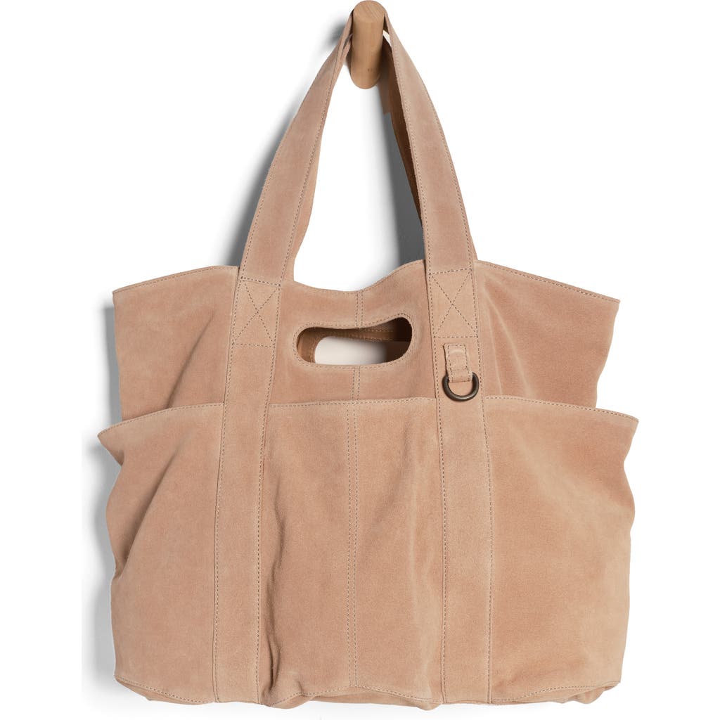 Free People Caravan Suede Tote In Sand