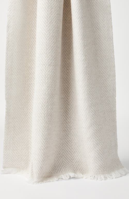 Brunello Cucinelli Herringbone-pattern Cashmere Scarf In Neutral