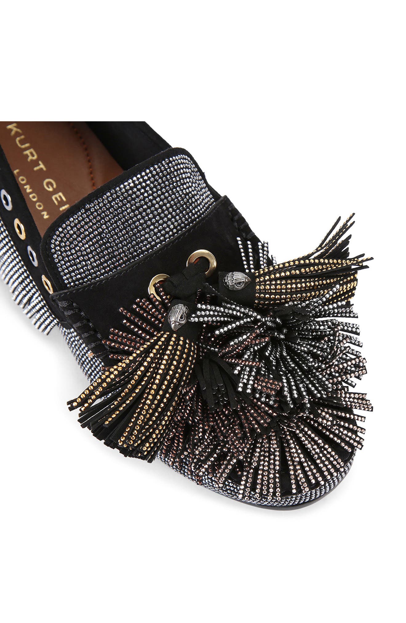 Kurt Geiger London Crystal Pompom Loafer, Alternate, color, Black